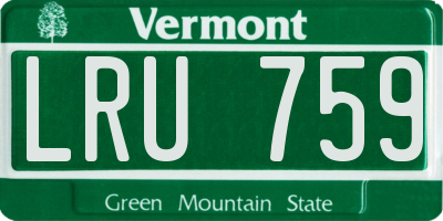 VT license plate LRU759