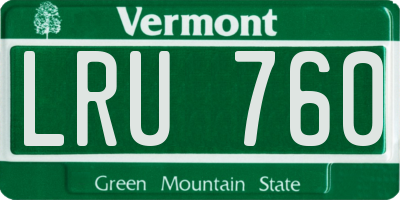 VT license plate LRU760