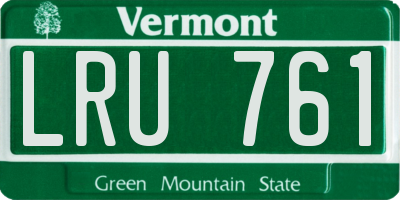 VT license plate LRU761