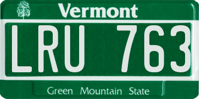 VT license plate LRU763