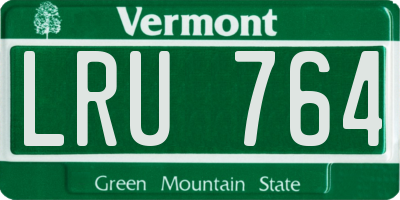 VT license plate LRU764