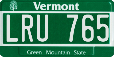VT license plate LRU765