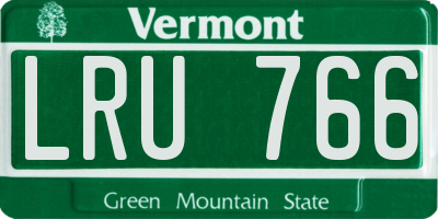 VT license plate LRU766
