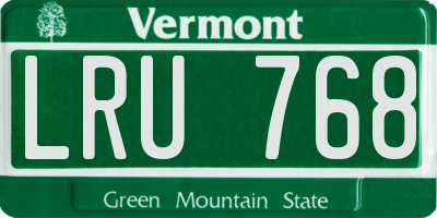 VT license plate LRU768