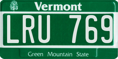 VT license plate LRU769