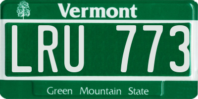 VT license plate LRU773