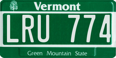 VT license plate LRU774