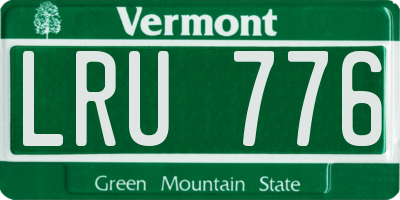 VT license plate LRU776