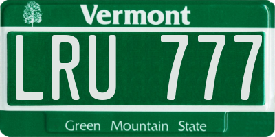 VT license plate LRU777