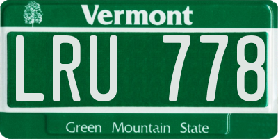 VT license plate LRU778