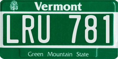 VT license plate LRU781