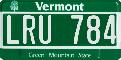 VT license plate LRU784
