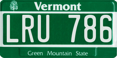 VT license plate LRU786