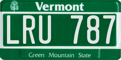 VT license plate LRU787
