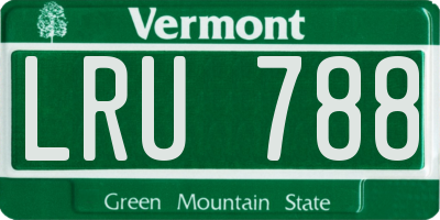 VT license plate LRU788