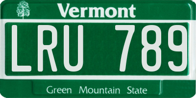 VT license plate LRU789