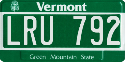 VT license plate LRU792