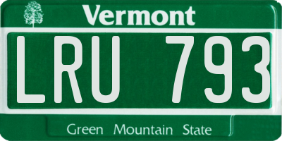 VT license plate LRU793