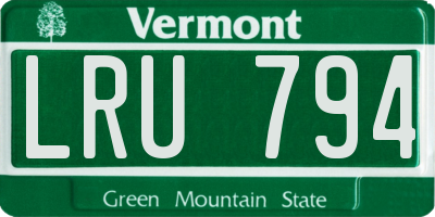 VT license plate LRU794
