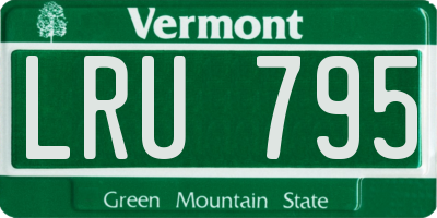 VT license plate LRU795