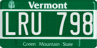 VT license plate LRU798