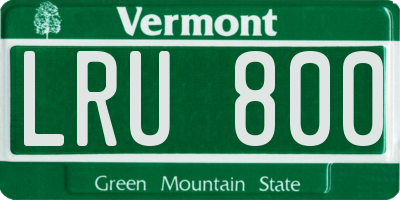 VT license plate LRU800