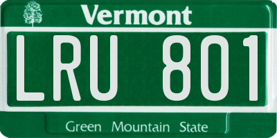 VT license plate LRU801