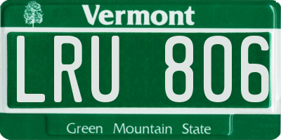 VT license plate LRU806