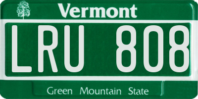 VT license plate LRU808
