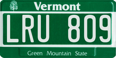 VT license plate LRU809