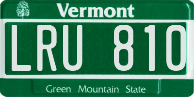 VT license plate LRU810