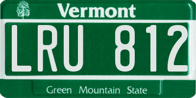 VT license plate LRU812