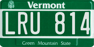 VT license plate LRU814