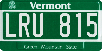 VT license plate LRU815