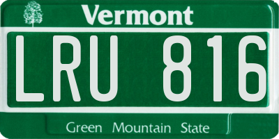 VT license plate LRU816