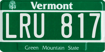 VT license plate LRU817