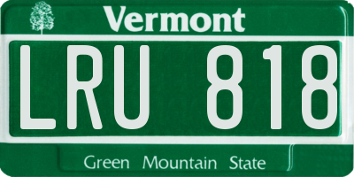 VT license plate LRU818