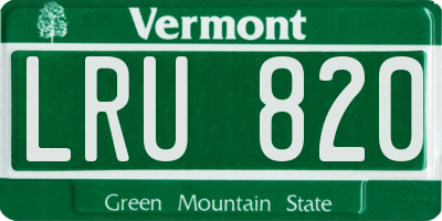 VT license plate LRU820