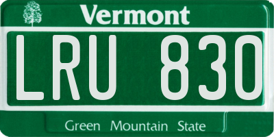 VT license plate LRU830