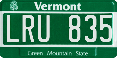 VT license plate LRU835
