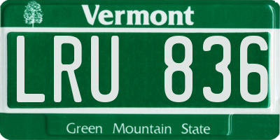 VT license plate LRU836