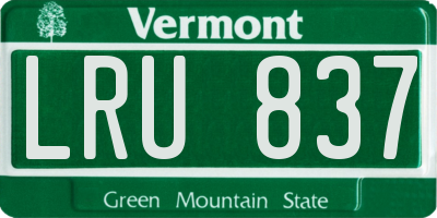 VT license plate LRU837