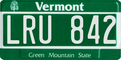 VT license plate LRU842