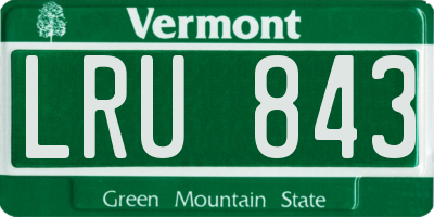 VT license plate LRU843