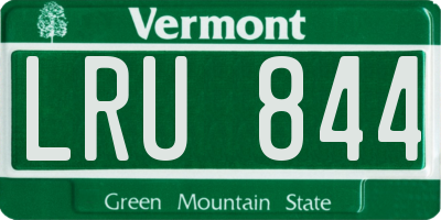 VT license plate LRU844