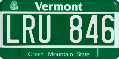 VT license plate LRU846