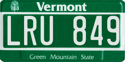 VT license plate LRU849