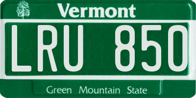 VT license plate LRU850