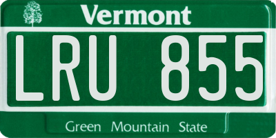 VT license plate LRU855