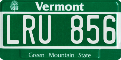 VT license plate LRU856